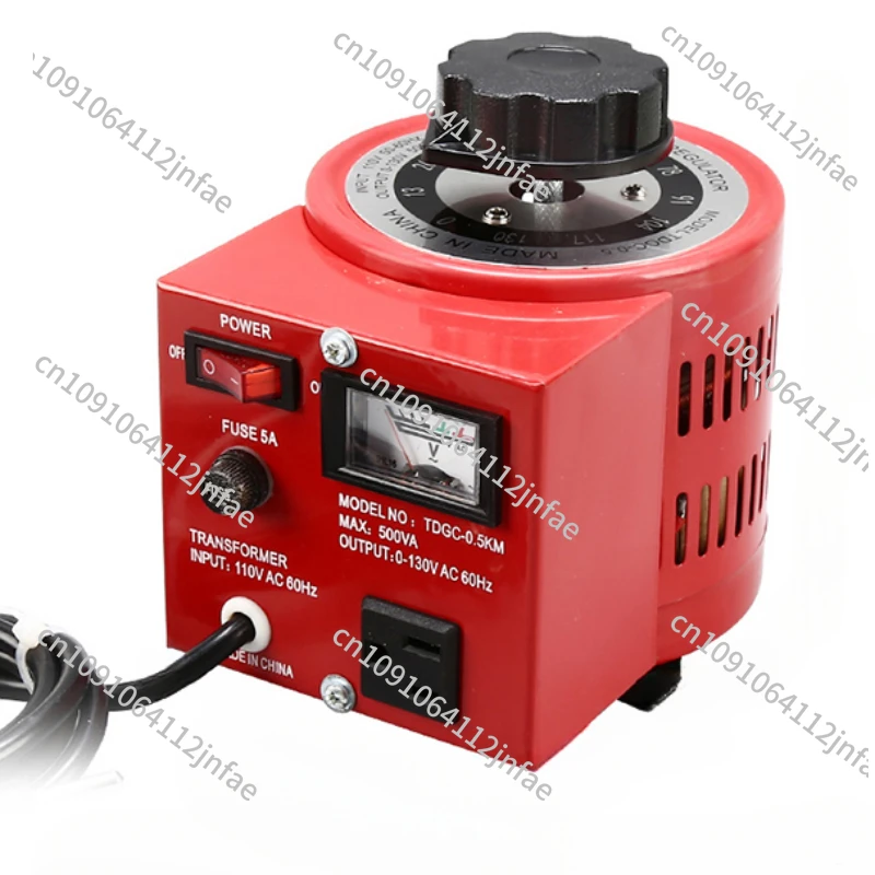 

Adjustable AC Voltage Regulator 0.5KVA/1KVA Carbon Brush Transformer 220V/110V Input 0-130V Output Single-Phase Power Supply