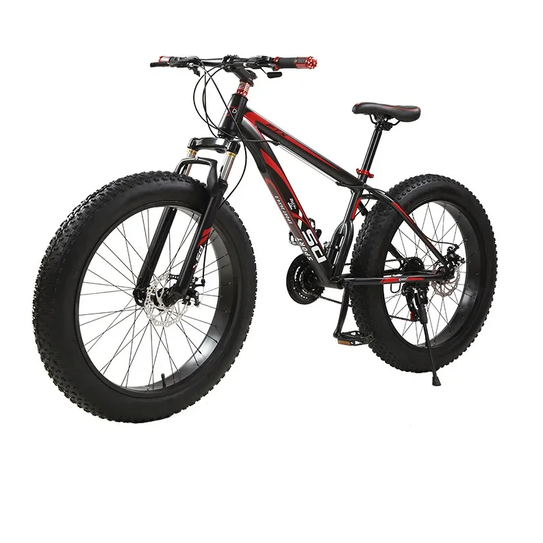 26 Inch Variable Speed Beach Snow Bike Shock Sorption Disc Brake Mountain Widened Tire Bicycle Fatbike Off Road Bikes