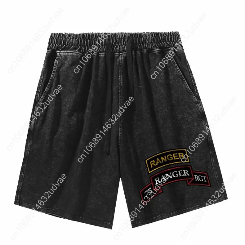 Army Ranger 75th Ranger Scroll Shorts Man Woman Teenager Retro Short Pants Elastic Soft Beach Shorts Pattern Customized Pant