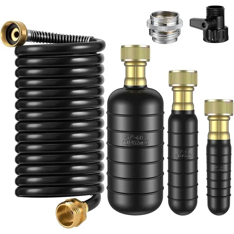 

A60zretractable Hose Included Drain Cleaning Bladder Kit(3 Pieces), Fits 1"- 6" Pipes, With Shut-Off Valve& Faucet Adaptermay