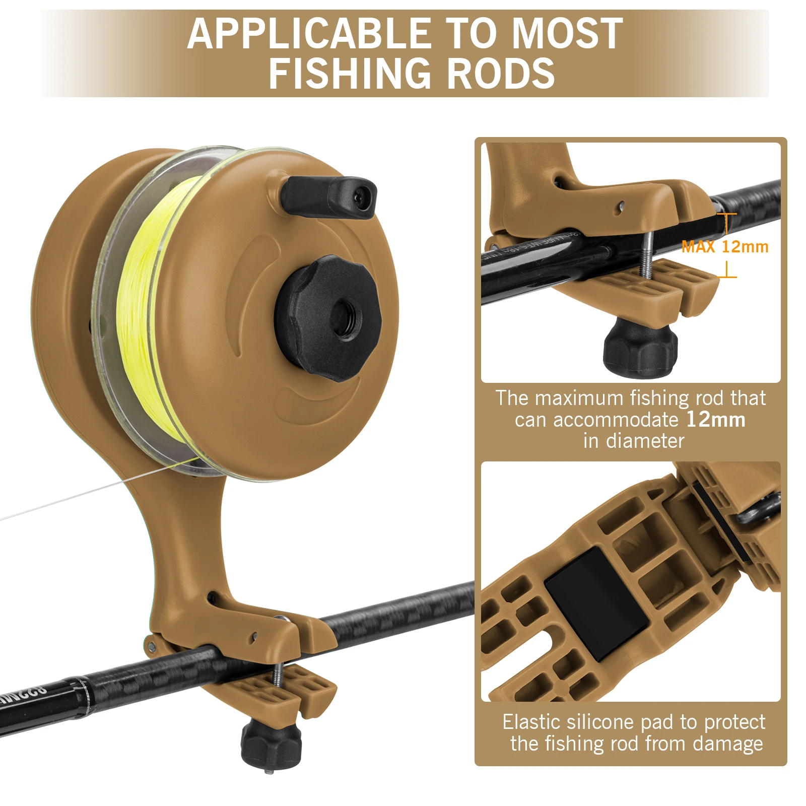 Bobinadora de sedal portátil ABS para carrete giratorio y baitcast - imagen 4