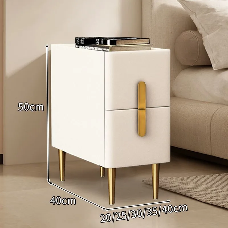 

Modern Simple Luxury Small Rock Board Bedside Cabinet Bedroom Narrow Solid Wood Bedside Table Furniture Nightstands Nordic Mesa