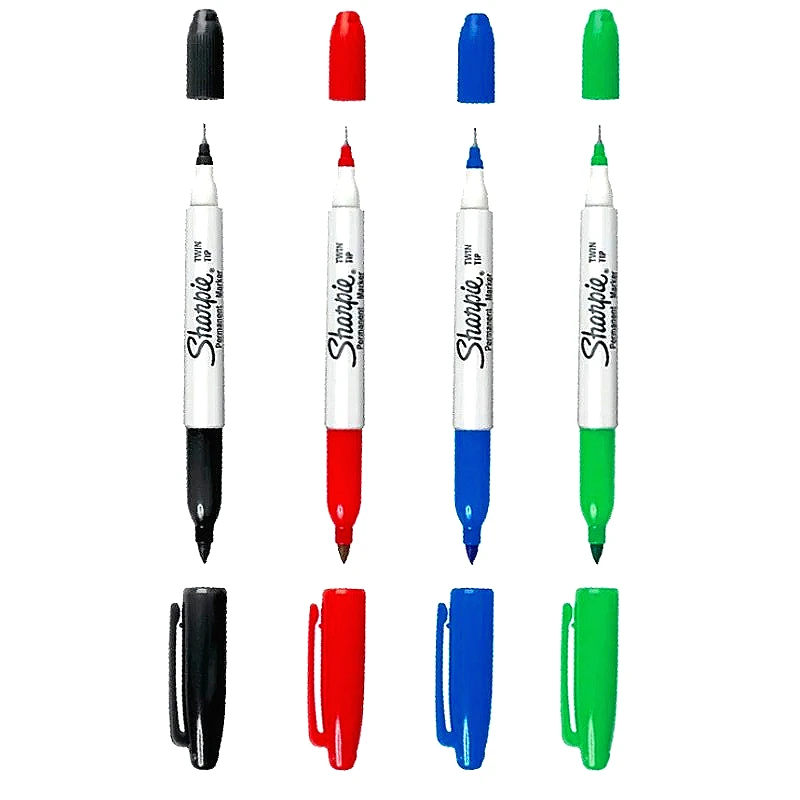 

12 шт., перманентный маркер Sharpie, масляная краска, маркеры, двойной наконечник, ультратонкая краска для ткани на компакт-диске, металл, стекло, дерево, школьные принадлежности