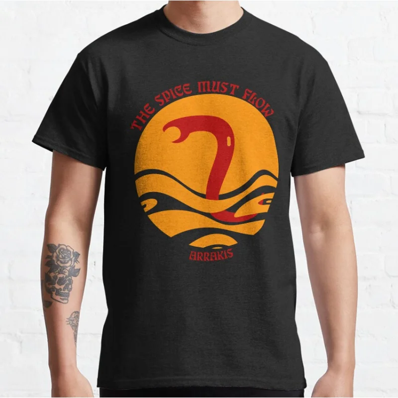 

0103 Dunes of Arrakis Dune worm Sandworm sic fi Gift t shirt for man Large size Tops S-6XL 100% cotton printed mens Clothes