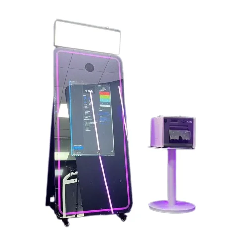 Photobooth70 Inches Mirror Booth With Touch Screen And Camera And Printer For Wedding Events With Rectangular Top Light