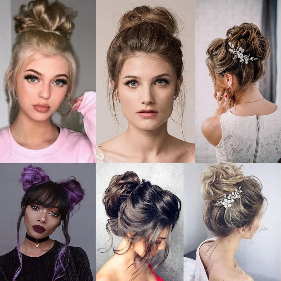 Syntetyczne przedłużanie Chignon Messy Curly Chignon Hairpiece przedłużanie włosów elastyczne gumka do włosów gumką akcesoria do włosów dla Wom