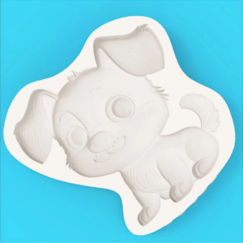 ​ ​ Exquisite Puppy Mold with Big Eyes and Cute Curled Tail, Finely Detailed, for Making Desserts, Fondant, Chocolate, and Candy, DIY Silicone Mold view 4