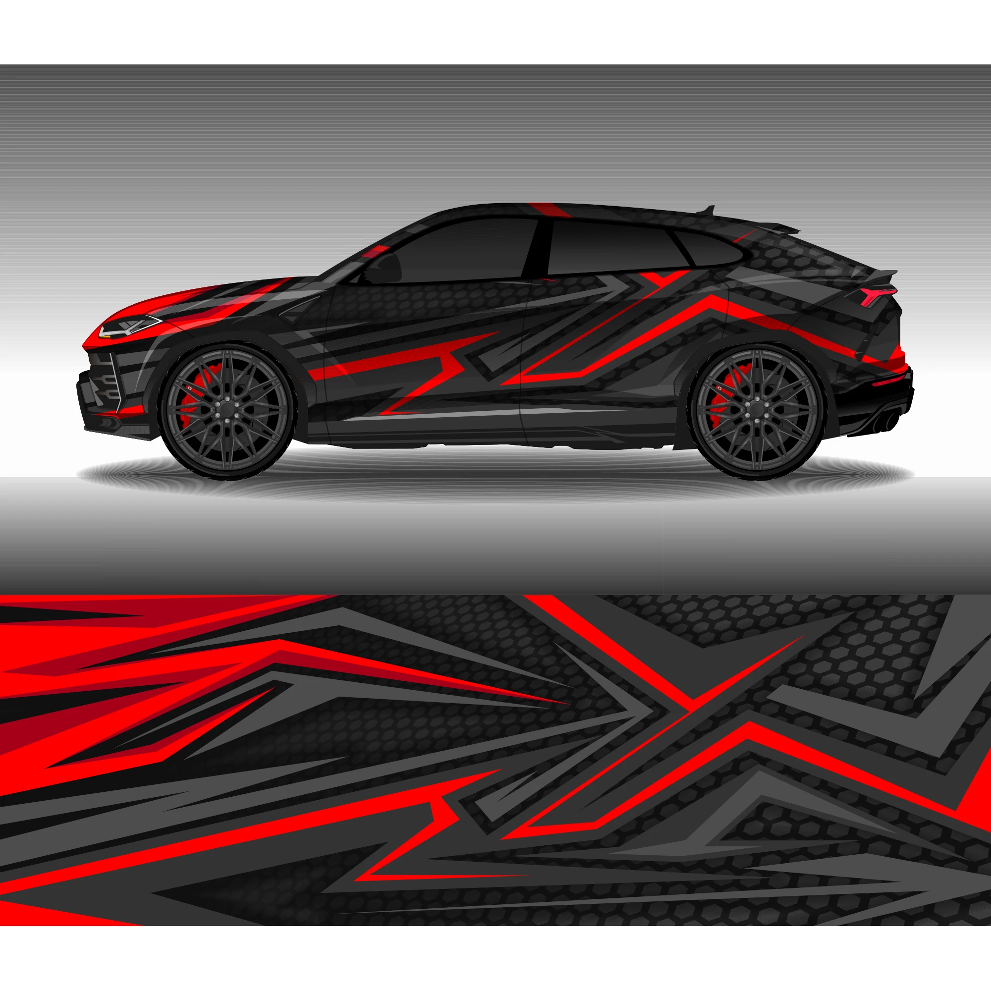 Racing Car Stickers Car Full Wrap Sticker Car Decal Decorative Cut Body Racing Graphic Decal Vinyl Wrap Modern Red Width 60cm