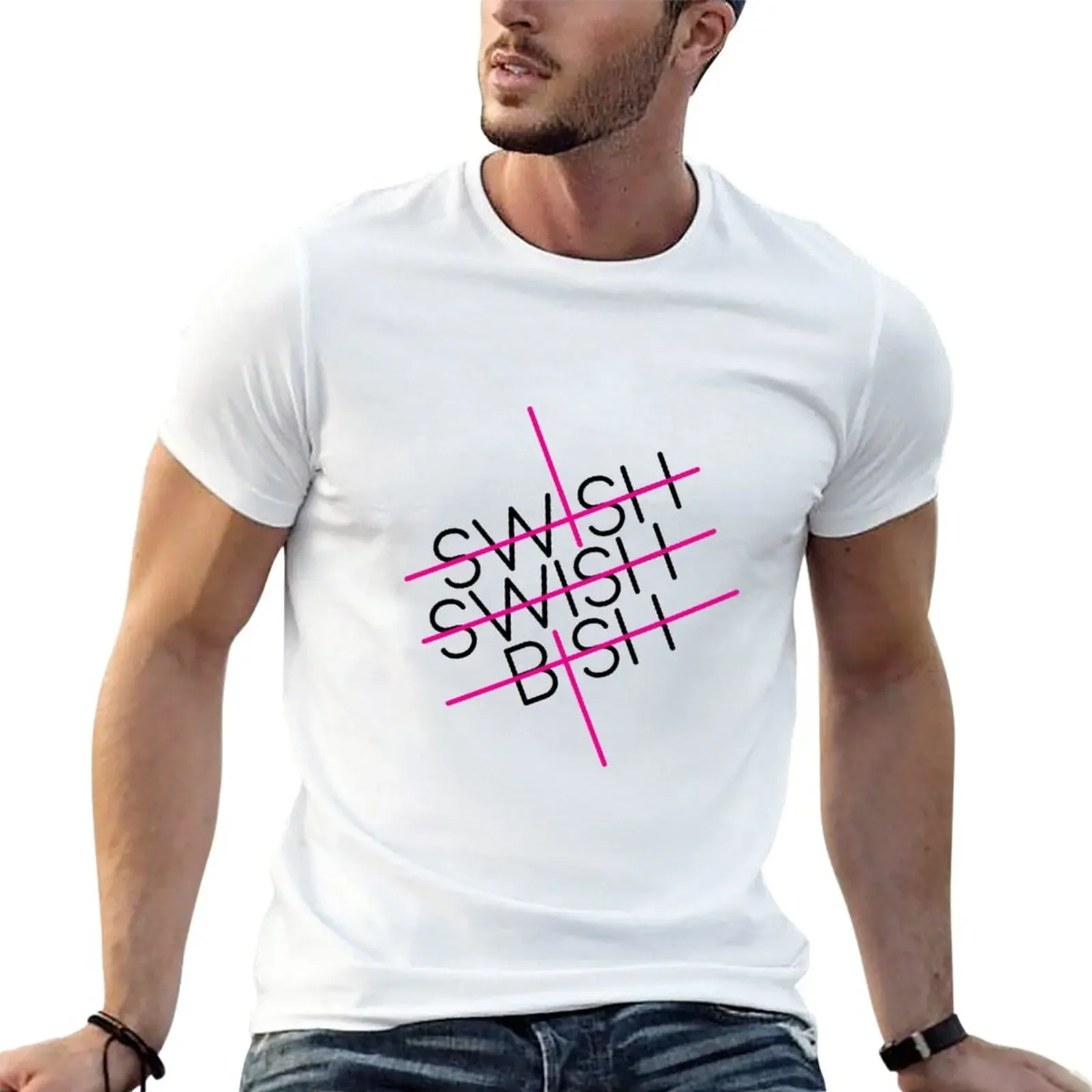 Swish Swish Bish T-Shirt sports fans animal prinfor boys mens vintage t shirts