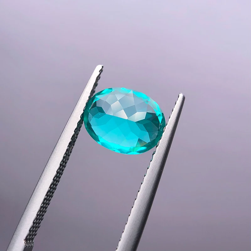 Paraiba-Labor-Saphir in Trillionenform mit VVS1-Zertifikat, Großhandelsdiamant für DIY-Anhänger, Schmuckherstellungsmaterialien, Edelstein – Detail 9