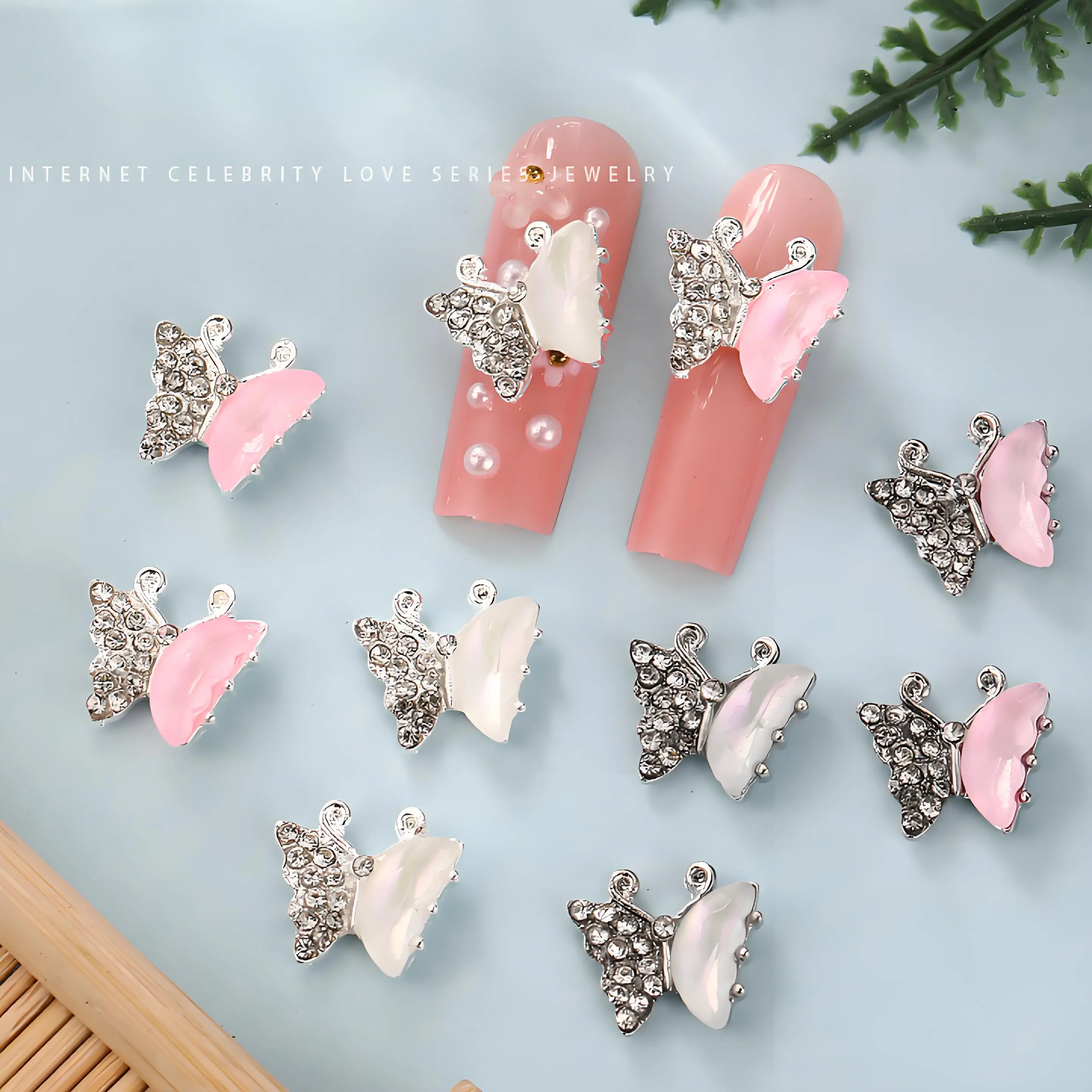 

10Pcs 3D Luxury Alloy Full Rhinestone Butterftly Nail Art Charms Jewelry Accessories For Manicure Deco Nails Decoration Supplies