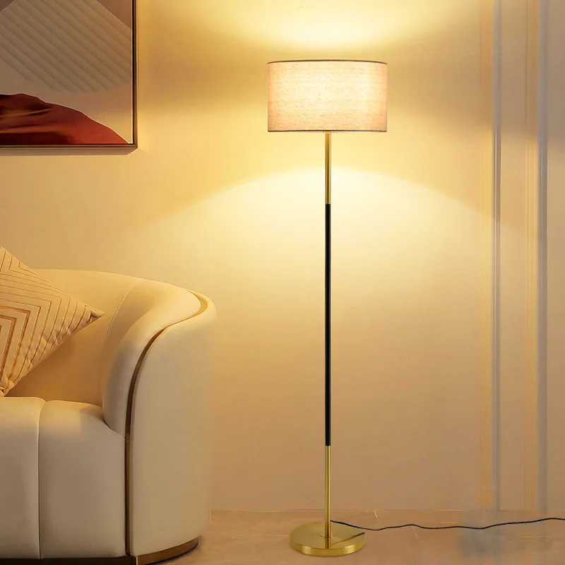 Modern Simple Living Room Sofaside Floor Lamp Vertical Led Bedroom Bedside Atmosphere Lights Lighting Foot Switch Luster Lamps