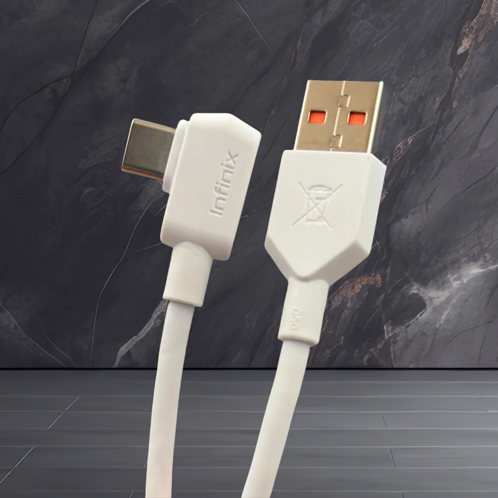 1M 6A USB To Type-C Cable 90 Degree Elbow Mobile Phone Fast Charging Cord for Infinix 60 Hot 50 60i 50i 40i 30 Note 50 40 20 Pro