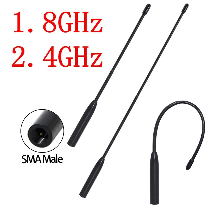 Support customized 1PCS 2.4G soft antenna 1.8GHz 2.4GHz whip antenna Bluetooth ZigBee WIFI module external high-gain antenna SMA