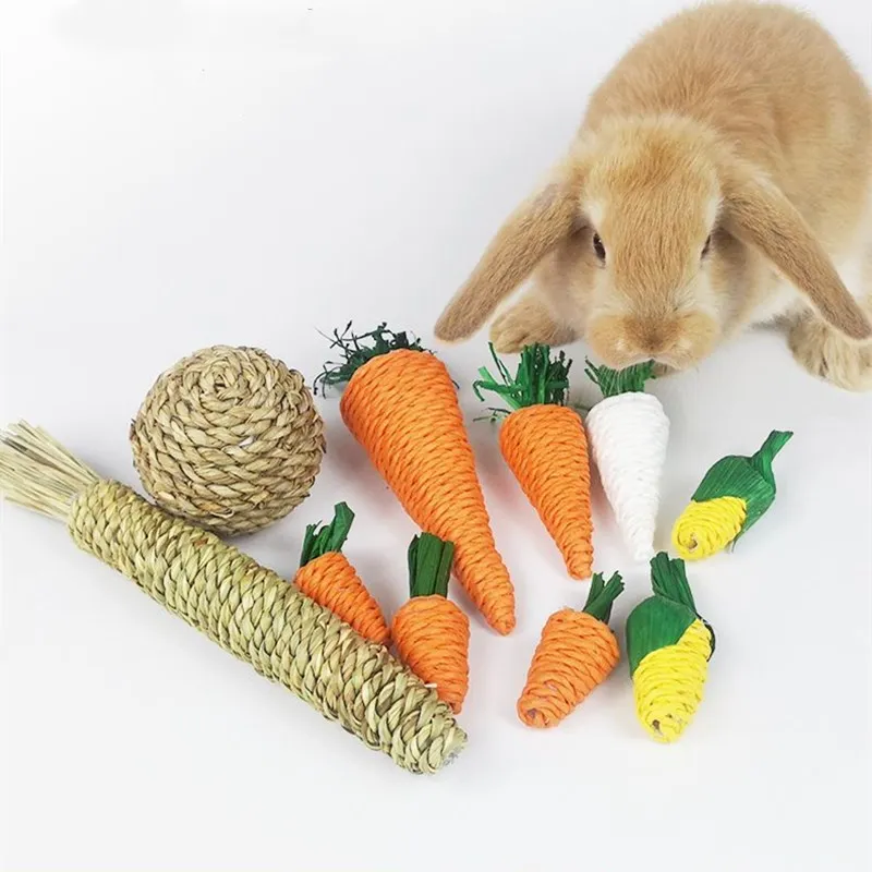 Hamster Rabbit Chewing Corn Carrot Weaving Ball Clean Teeth Carrot Molar Toy Pet Supplies