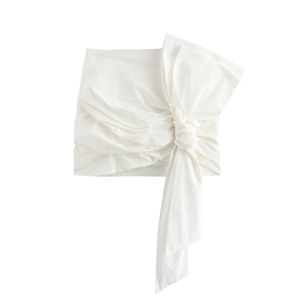 

2024ZAR Summer New Women's Wear European and American Style Fashionable Minority Western Style Knot Short Skirt