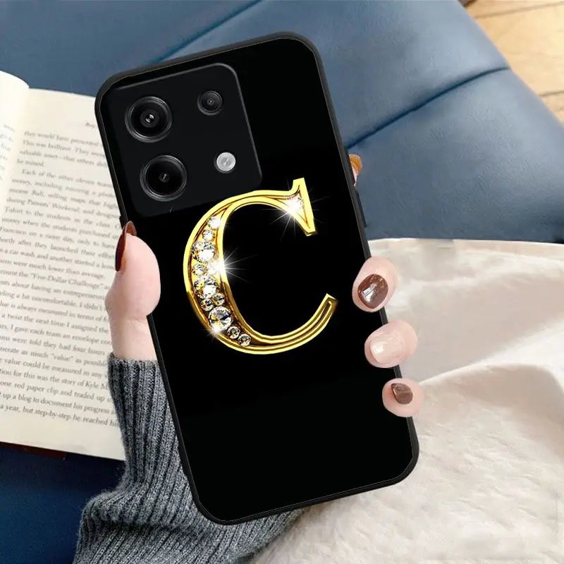 CLWNM Alphabet Letter Phone Cover For Xiaomi Redmi Note 13pro note12pro 11pro note10pro 9pro 8pro 9s 9T 8T K40 12C 10C 9C Cases