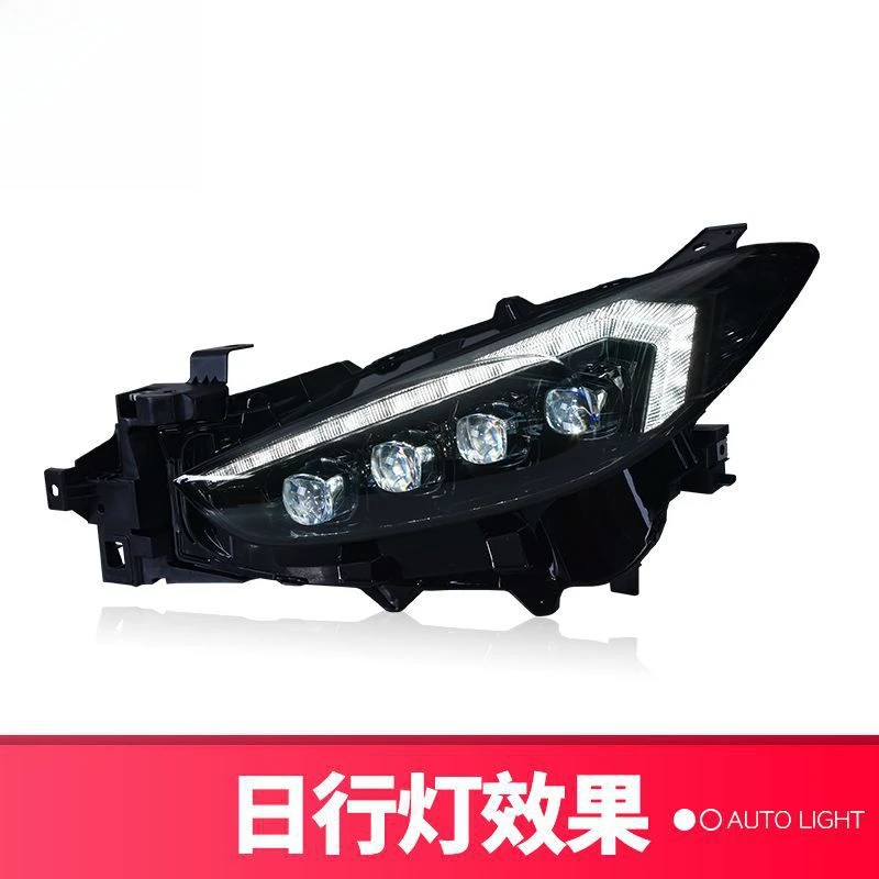 For Mazda 3 Axela 2017-2019 - Modified Headlight Assembly Left & Right Pair Set, LED DRL & Sequential Turn Signal