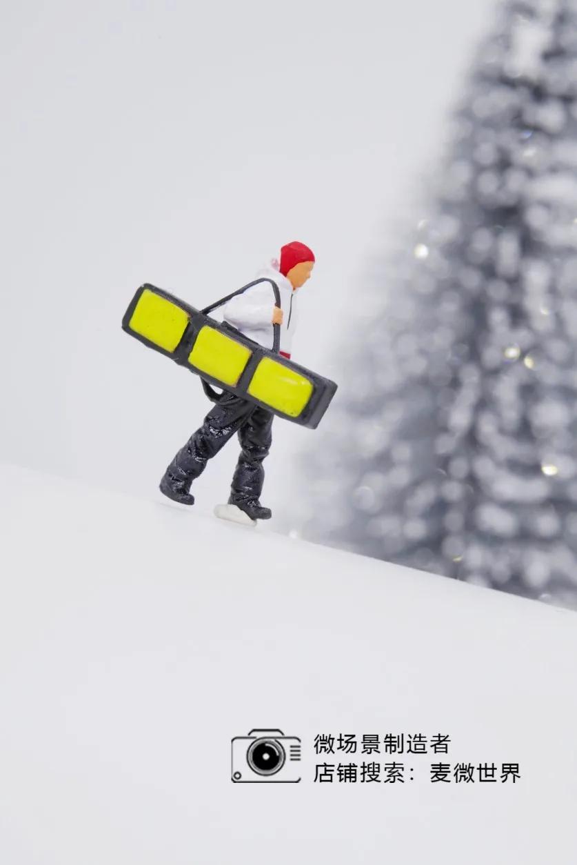 Mini Model figurki 1:87 Micro Lilliputian fotografia rekwizyty snowboardowe podwójne łyżwy narciarskie miniaturowa dekoracja zabawka