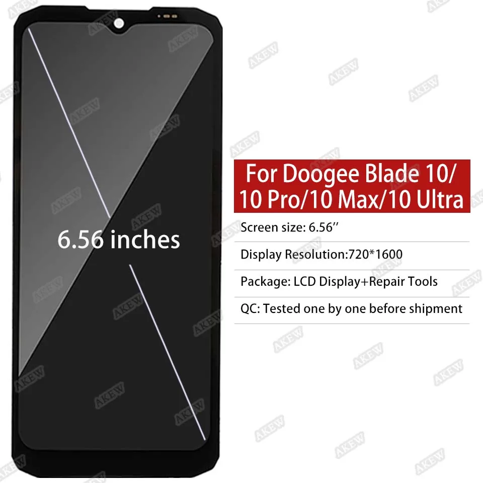 AKEW For Doogee Blade 10 LCD Display DOOGEE Blade 10 Pro Touch Screen Blade 10 Max Digitizer Assembly Blade 10 Ultra Replacement