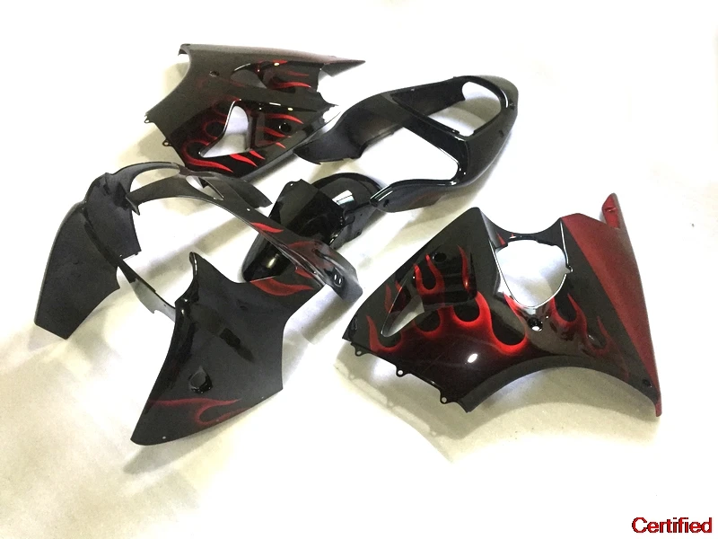 Injection fullset fairings kit for Kawasaki Ninja ZX6R 2000 2001 2002 New plastic fairing kits ZX 6R 00-02 red flames