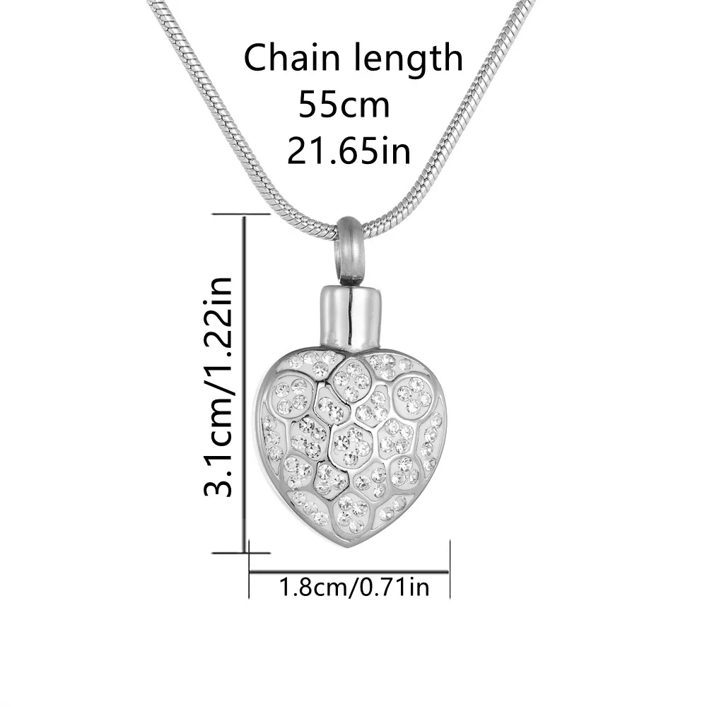 Cremation Necklace for Ashes Stainless Steel Pendant Ashes Holder Memorial Jewelry