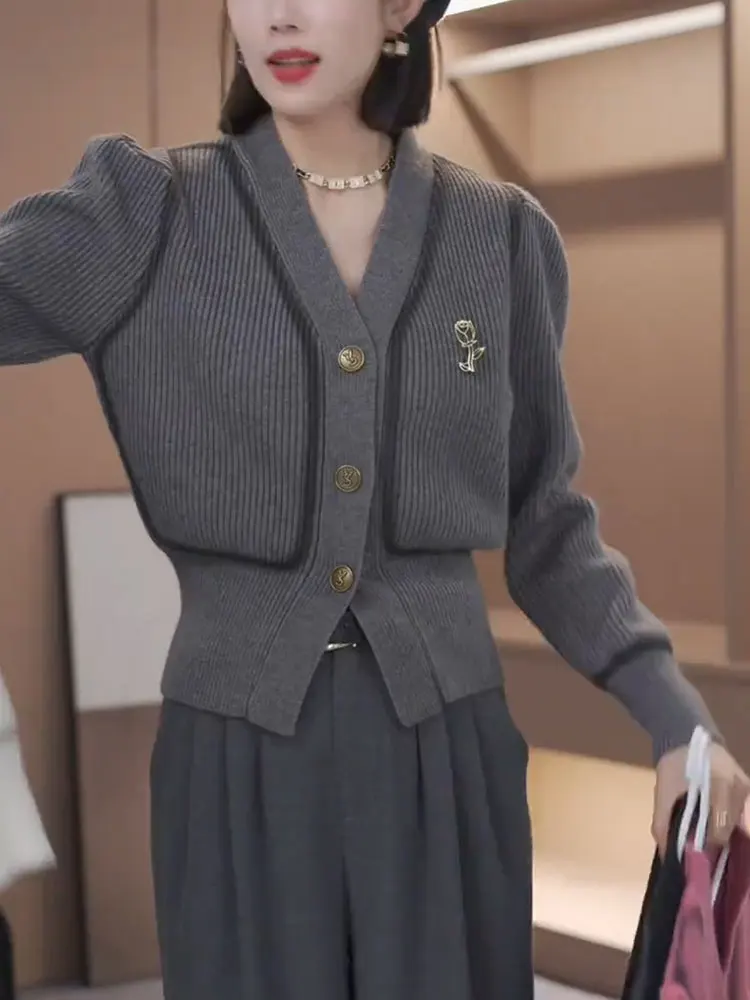 

Модный женский вязаный свитер Sli ey V-Ne, мягкий и удобный, зимний, в корейском стиле, удлиненный, средней длины, цвет камера