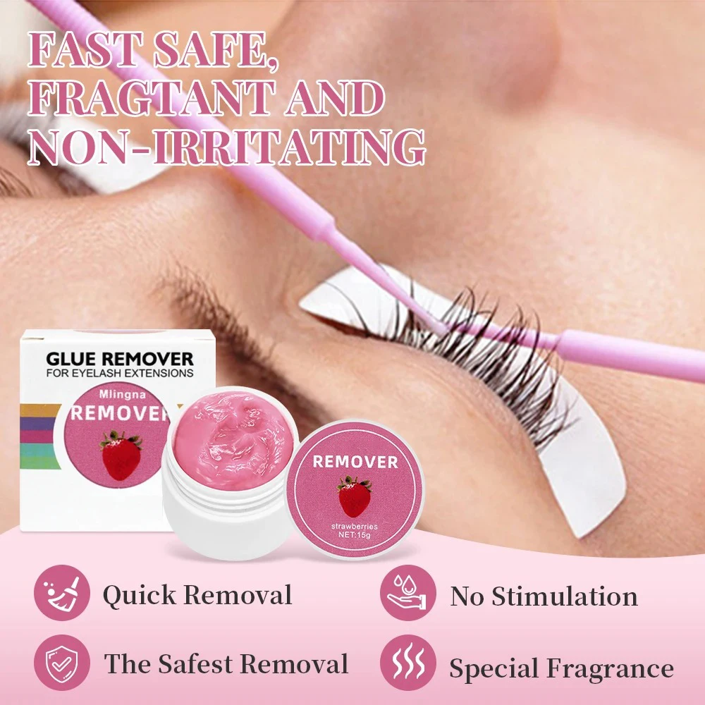 10g pestañas Adhminke Remobluelroses removedor de pegamento crema vegetal removedor de pestañas aceptar logotipo personalizado salón de extensión de pestañas