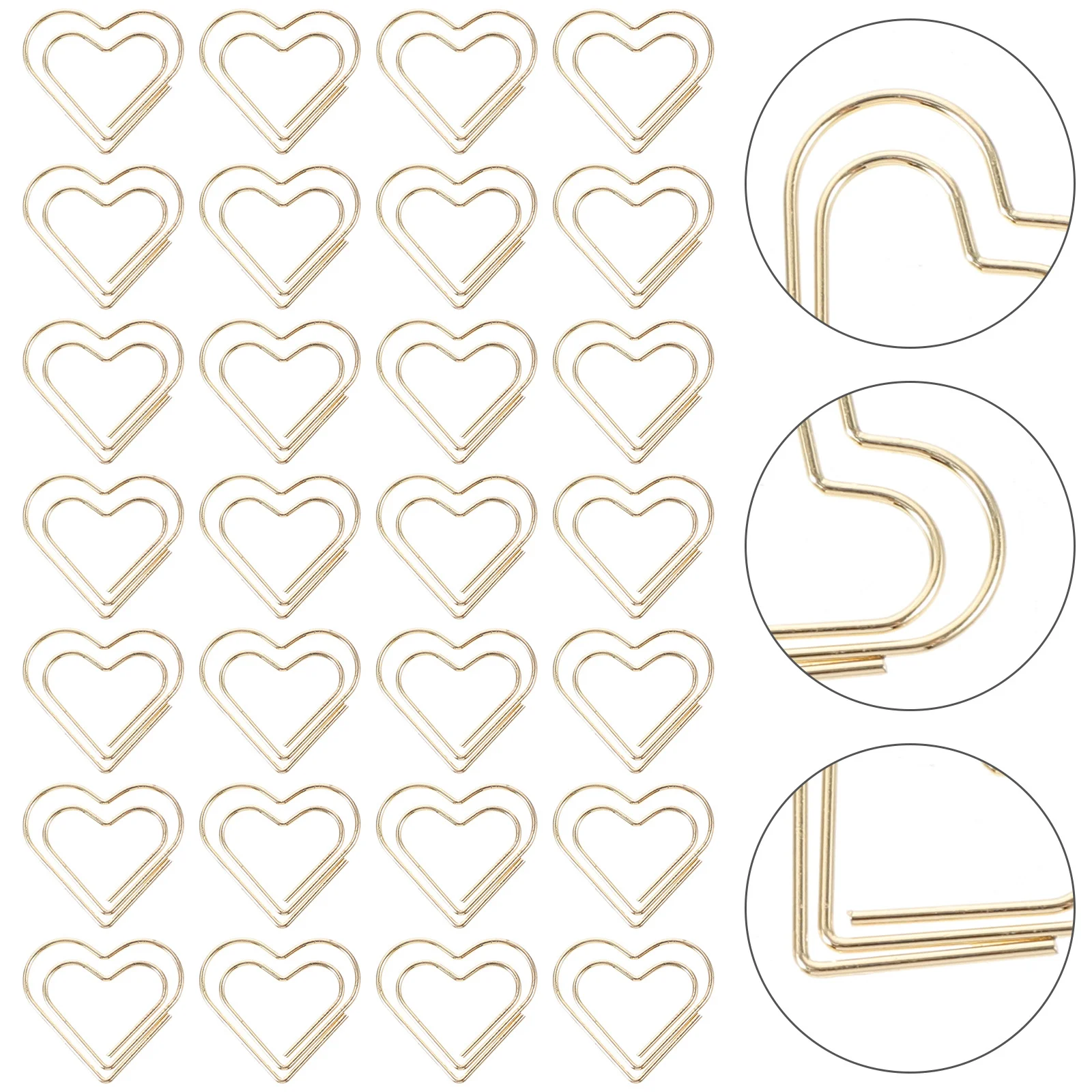 

50Pcs Metal Heart Paper Clips Small Clips for Organizing Documents Files Business Cards Office School Decorative Paperclips
