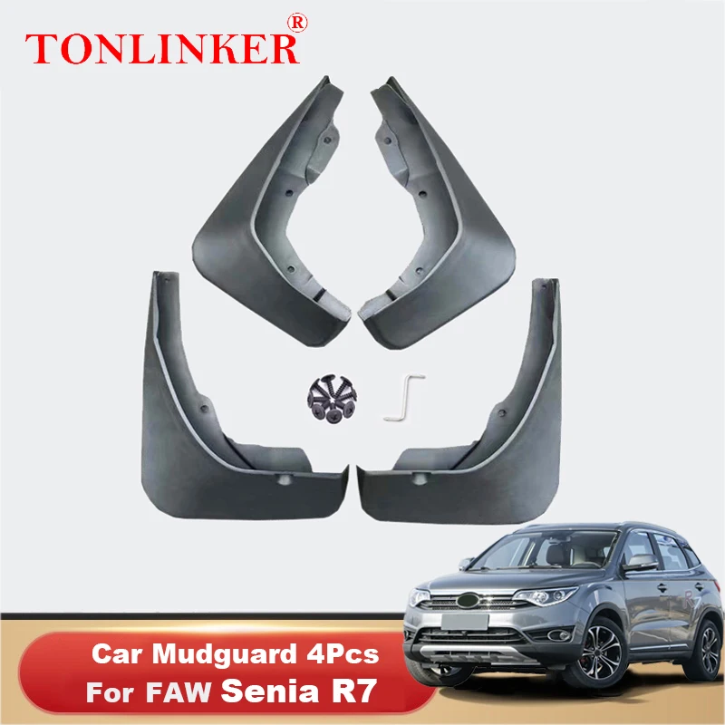 

Car Front Rear Wheels Mudguard For FAW Senia R7 2016-2019 Mud Flaps Splash Guards Splash Semi-Rigid ABS Platic Mudflaps 4Pcs