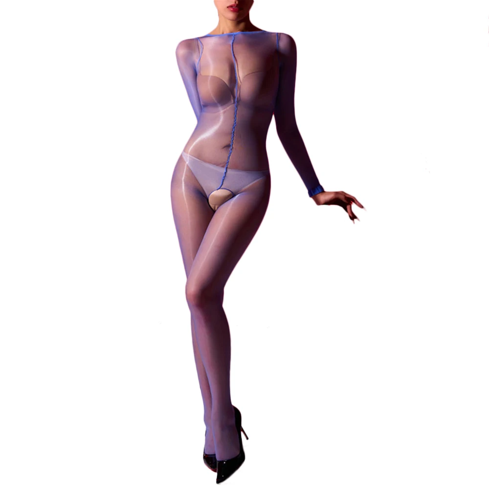 مثير المرأة 1D رقيقة النفط لامعة لامعة مطاطا ارتداءها شير انظر من خلال خادمة الجوارب حللا الرقص تشكيل أسفل يوتار