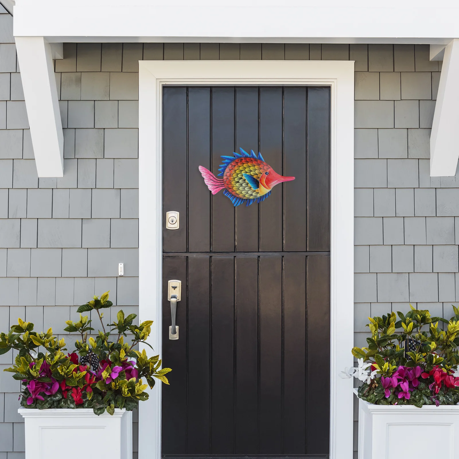 

Metal Ocean Fish Wall Decor Creative Fish Shape Hanging Ornament Home Garden Shop Hotel Indoor Outdoor Art Wall Decoration