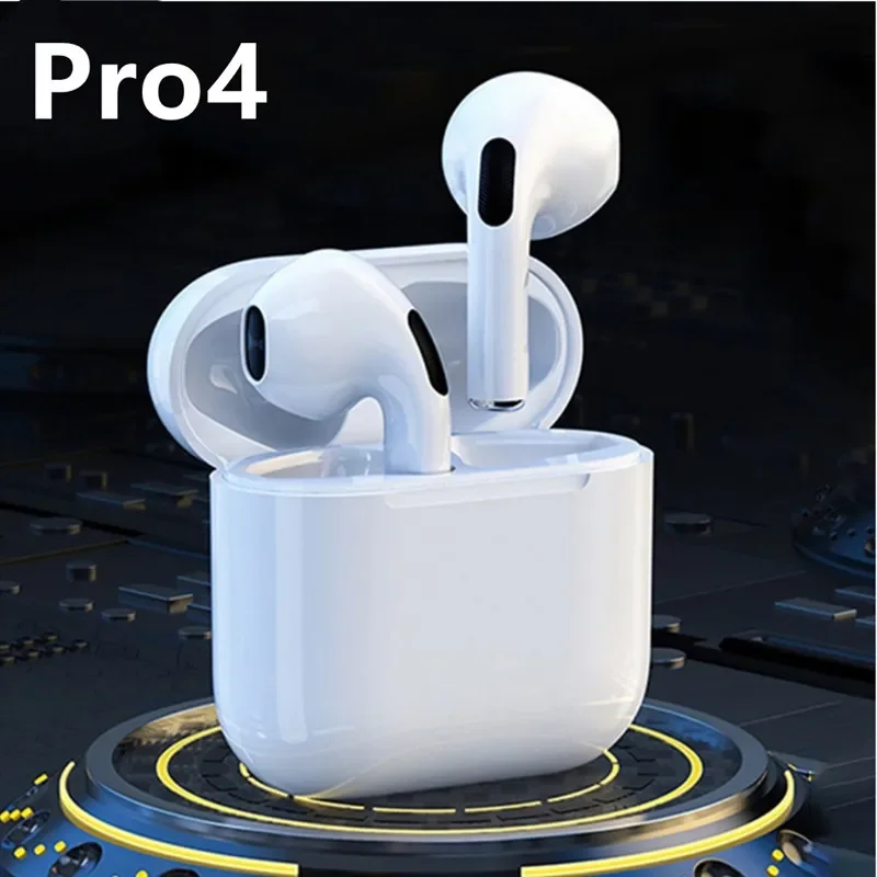 Pro 4 TWS headphone nirkabel, Earphone Bluetooth kompatibel 5.0 tahan air dengan mikrofon untuk Xiaomi iPhone Pro4