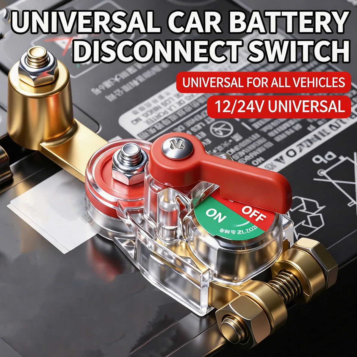 12V 24V Car Battery Disconnect Switch Rotatable Brass Anti Leakage Universal Auto Motorcycle Power Control Circuit Tool