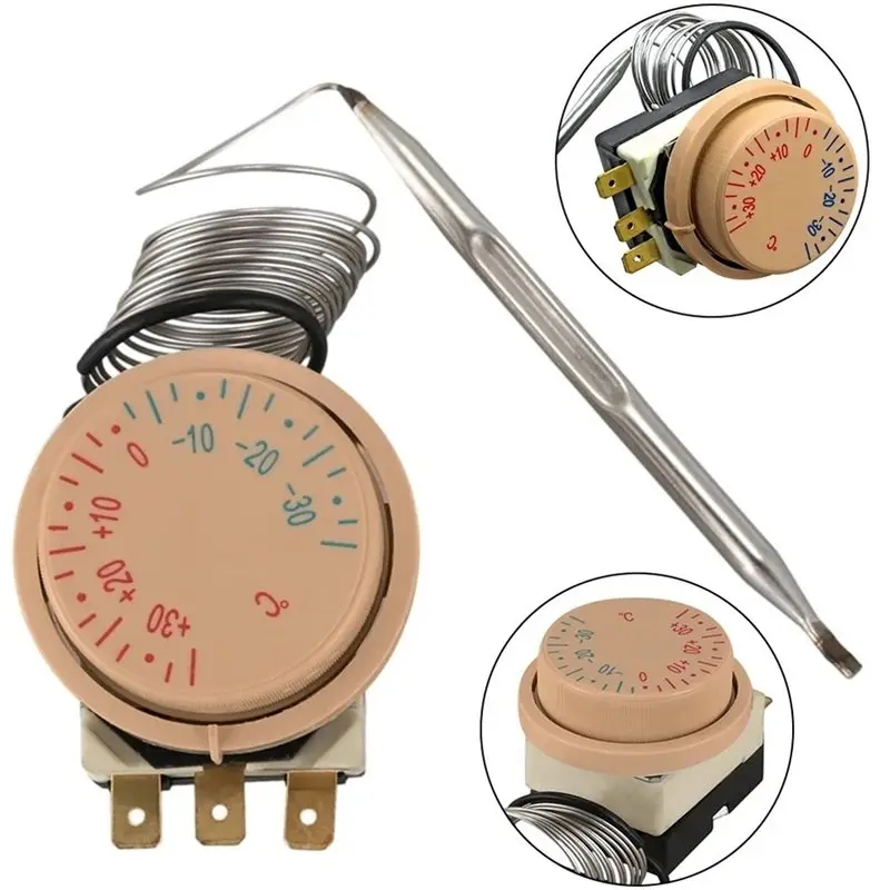 【Big Deal】Thermostat Replacement-30 To 30℃ Refrigerator Temperature Control Switch 2Pcs Mechanical Refrigerator Thermostat