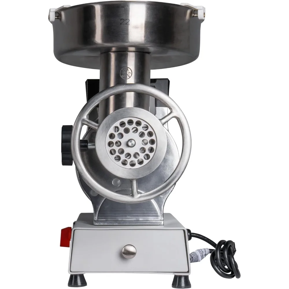 Grinder with 3 Stuffing Tubes, 2 Stainless Steel Grinding Plates, and a Stainless Steel Stuffing Plate for Making Ground Meat