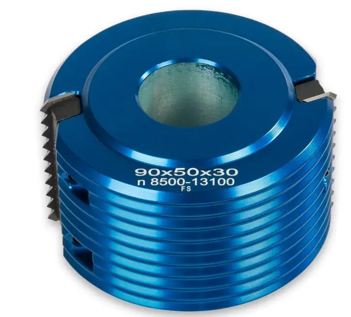 Customize diameter 90-150mm spiral cutter head with replaceable knives shell wood milling cutter
