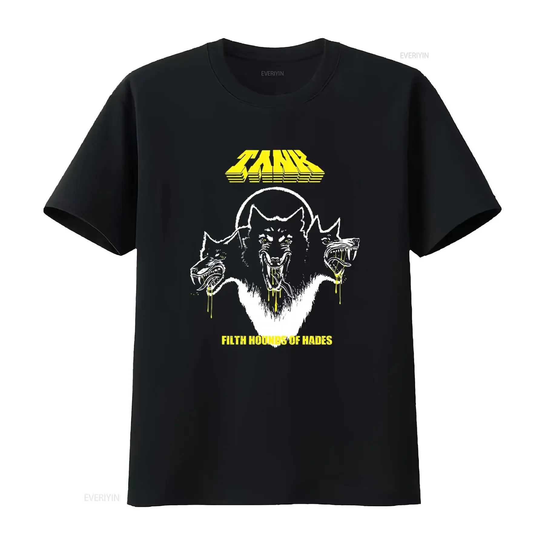 Tank Hounds Of Hell T Shirt Print with Aggressive Wolf Design Perfect for Bold Fashion Statements vintage Washed Unisex