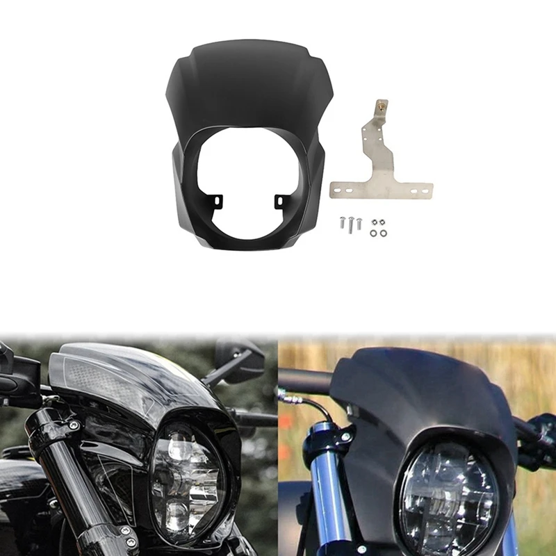 Motorcycle Matte Black Front Headlight Fairing Cover Mask For  Softail Breakout FXBRS 114 FXBR 107 2018-2022