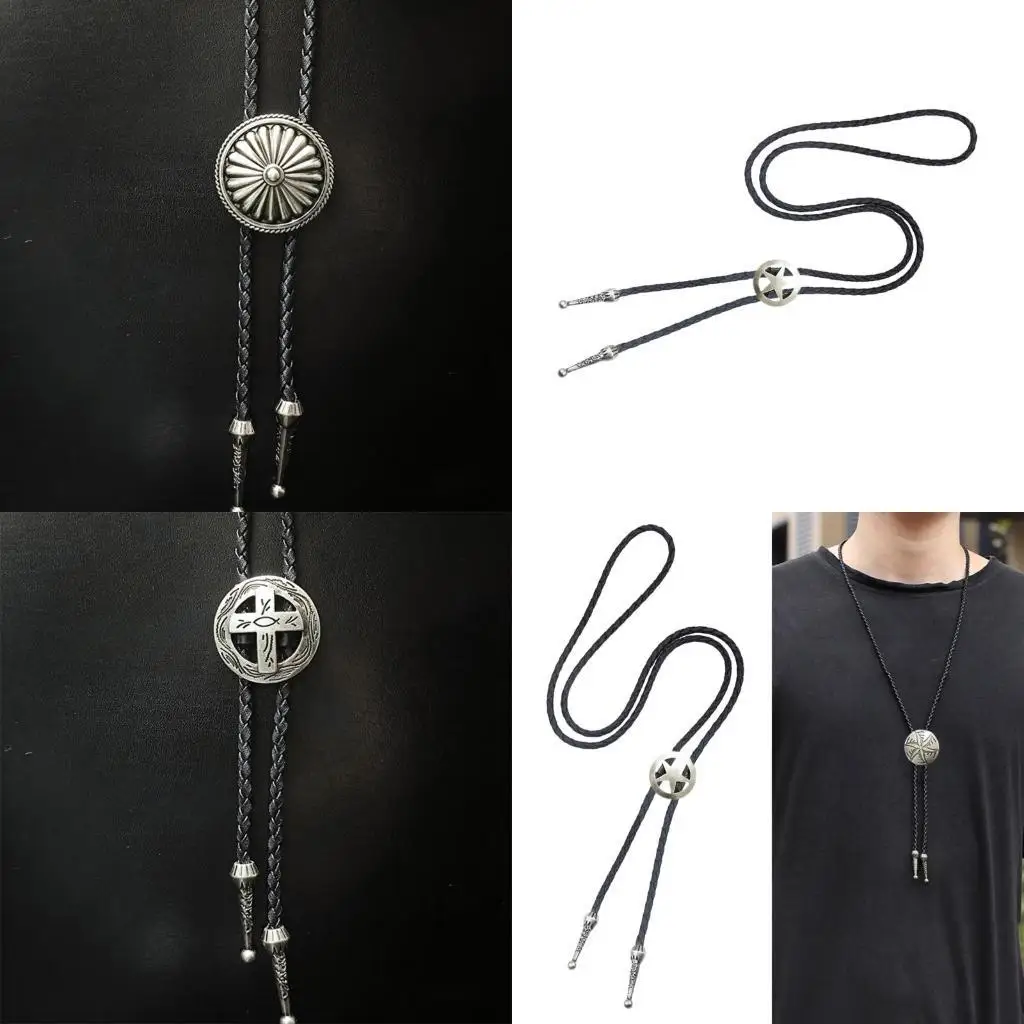 

39BB Western Crossed Pendant Bolotie Formal Neckwear Music Festival Tie for Rodeos