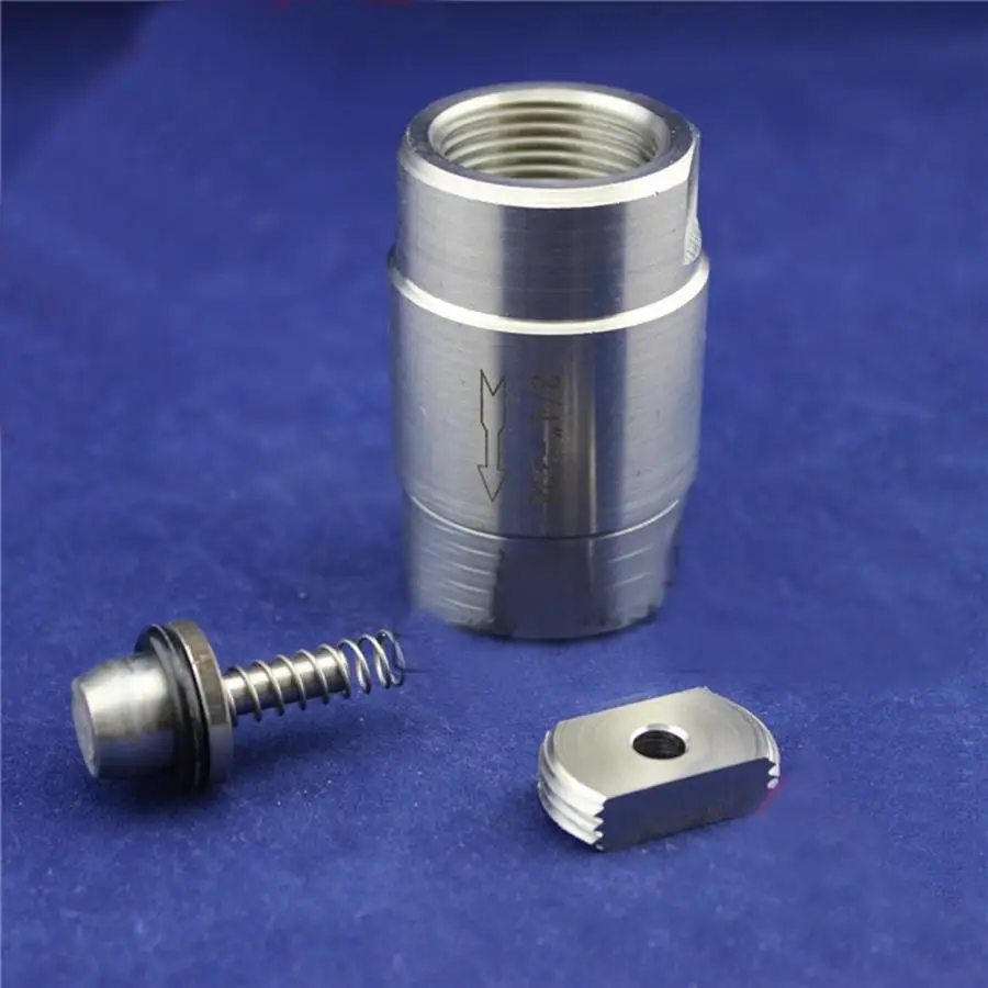 1" BSP Female 304 Stainless Steel Non-return Inline Spring Valve One way Check Valve 915 PSI