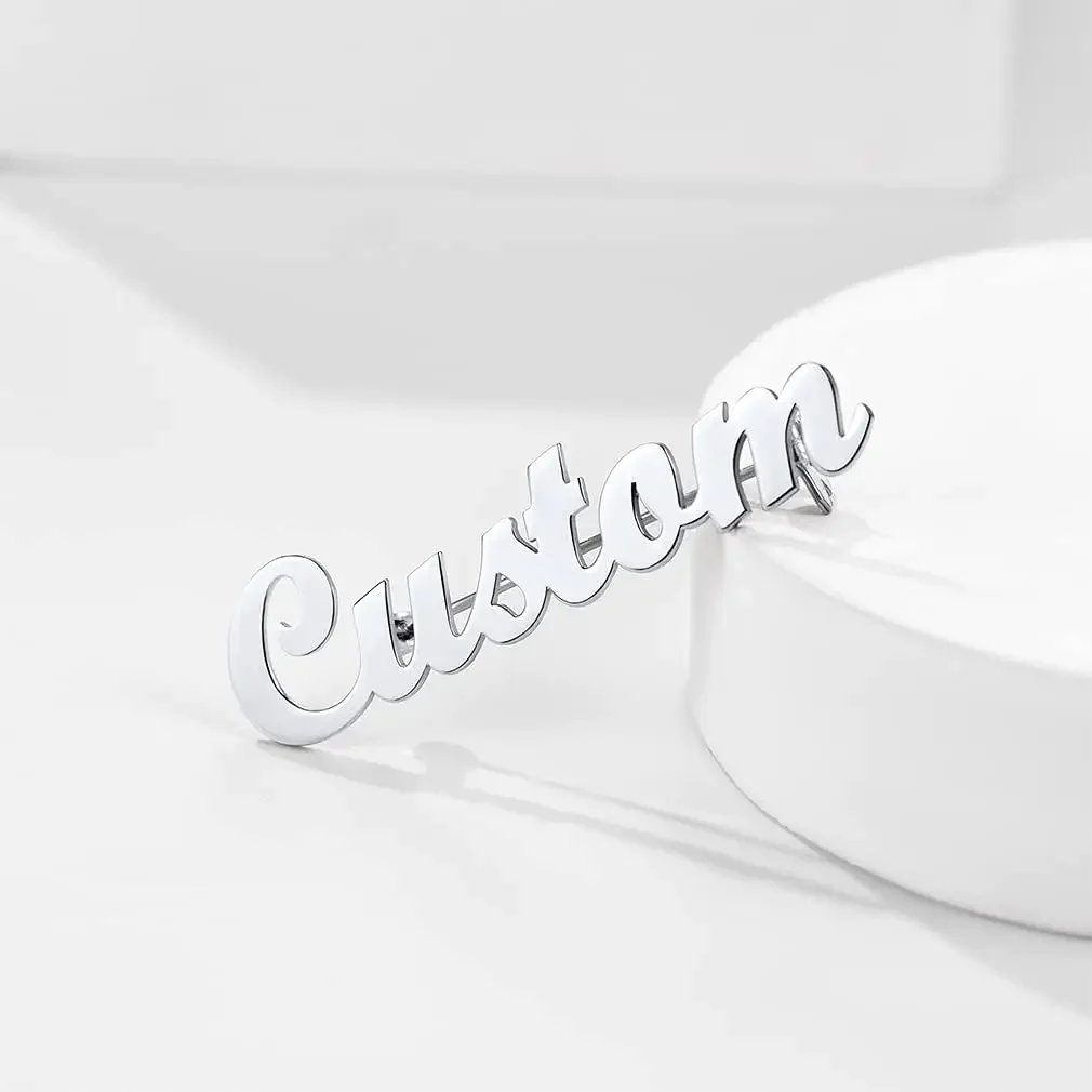 

Брошь с именем по индивидуальному заказу, персонализированная булавка для воротника с буквами ручной работы для костюма, мужской и женский индивидуальный подарок с уникальным дизайном