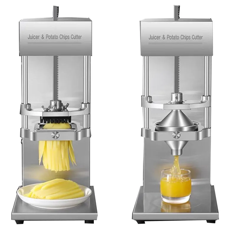 

Juicers Commercial Dual-Use Electric Potato Slicer Cutting French Fries Machine Cucumber Radish Lettuce Pomegranate Squeezer