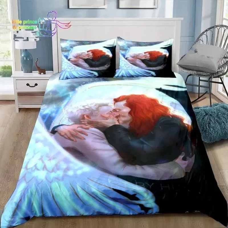 Good Omens Love Comfortable Duvet Quilt Cover Pillowcase Bedding Set Children Bedroom Decoration Home Textile
