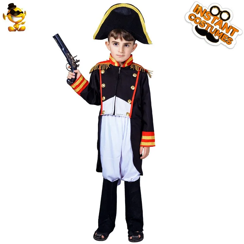 Vêtements de spectacle sur scène d'halloween pour enfants, manteau de queue général Napoléon, Costume de Festival pour garçons, tenue pour enfants