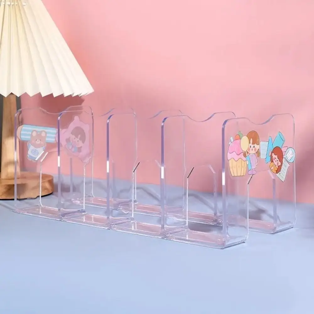 Clear Acrylic Bookends Handbag Divider Organizer File Organizer Divided Book Stand Desktop Bookshelf Desk Organizer