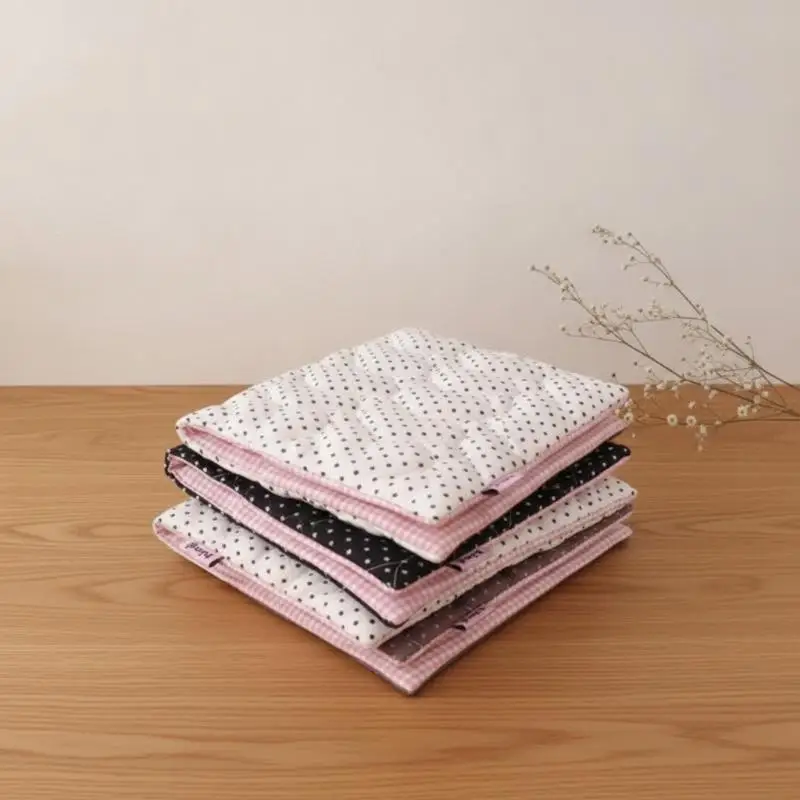 Cute Polka Dot A5 Book Protector Sleeve, Quilted Cotton & Polyester Notebook Cover, Portable Journal Stationery Gift