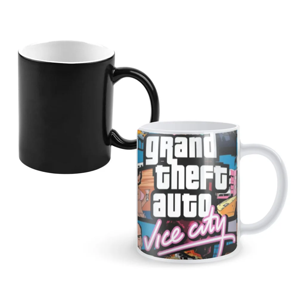 Gta-Vice-City-Square-newest Design Coffee Mugs Heat Color Changing Milk Tea Cup Colorcup For Birthday Gifts