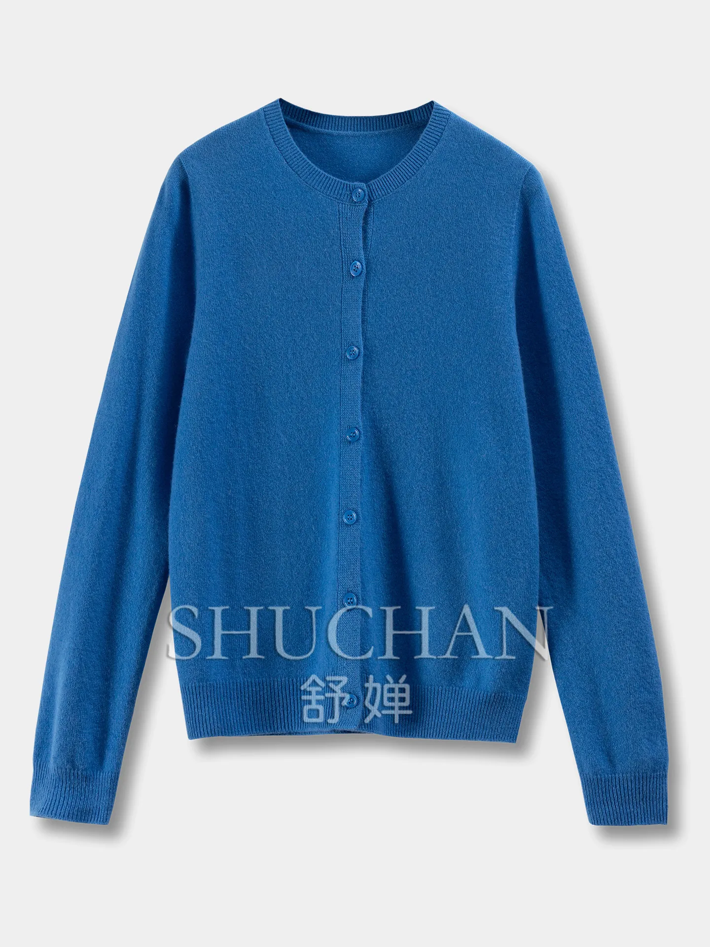 Comfortable and Atmospheric 160g Seamless Integrated Cashmere + Wool Long-sleeved Sweater Cardigan Women's 80W5
