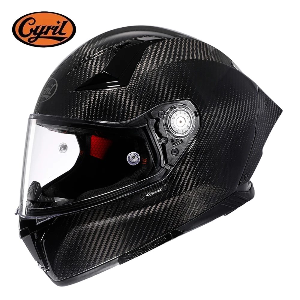 Unisex Lightweight Carbon Fiber Kevlar Full Face Motorcycle Street Bike Helmets Racing Helmet DOT ECE Approved CYRIL Casque Moto